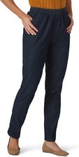 Chic Classic Collection Women's Stretch Elastic Waist 10, Dark Shade Denim 