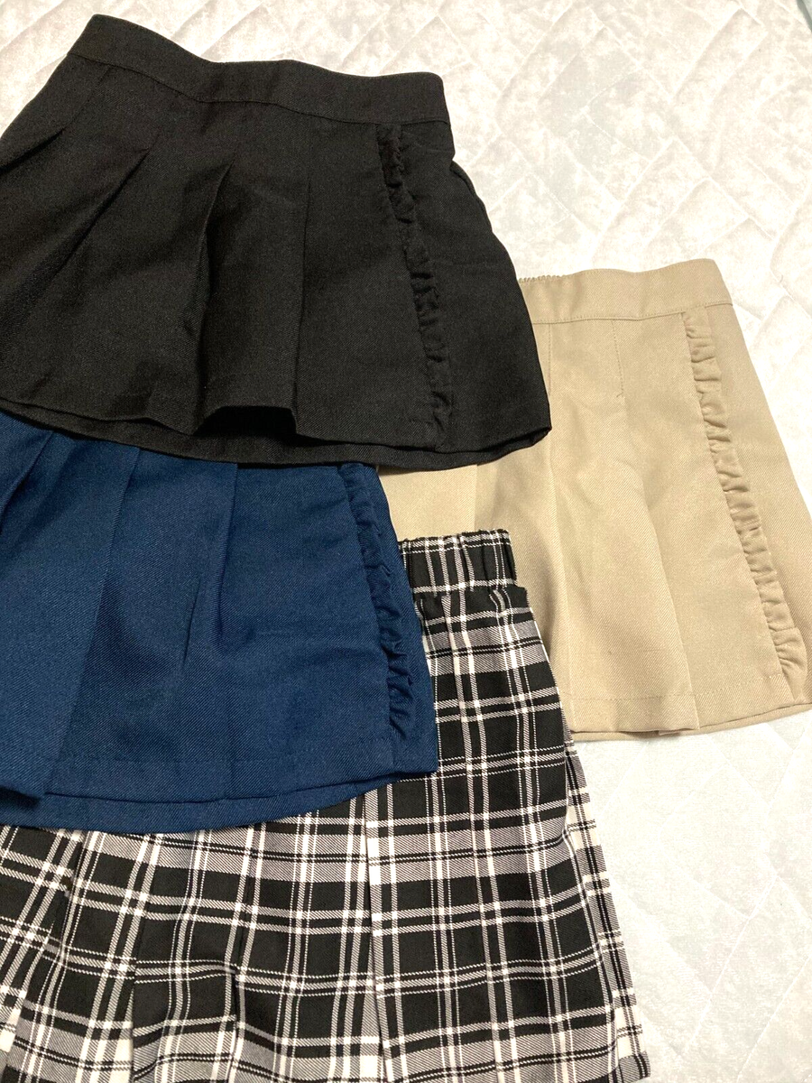 Wonder Nation/art class Girls School Uniform Pleated Ruffle Scooter Skirt  Pcs