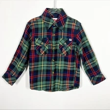 Appaman Boys Ivy Plaid Flannel Shirt Size 10 Blue Green Long Sleeve Button Up