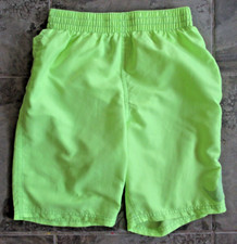 Nike Shorts Boys Large 12-13 YRS Athletic Mesh Lining Neon Green Elastic Stretch