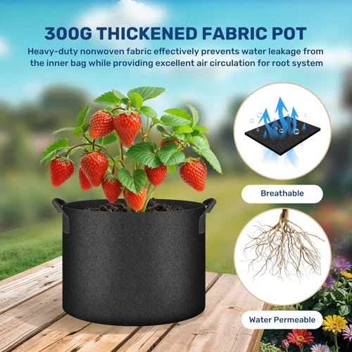 5-24Pack Garden Grow Bag/Rooty Bag Heavy Duty Non-Woven Plant Fabric Pot Contain - Picture 99 of 143