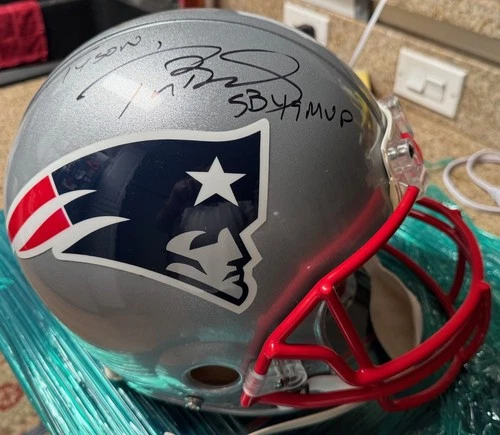 Tom Brady Signed SB 49 MVP Full Size Helmet Tristar COA New England Patriots