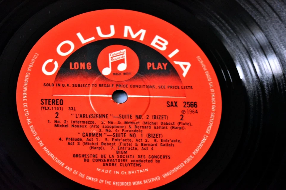 AUDIOPHILE TESTAMENT COLUMBIA SAX 2566 UK BIZET Arlesienne & Carmen CLUYTENS NEW - Image 3 of 3