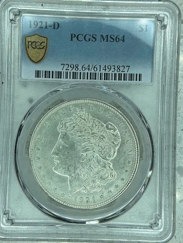 1921 D Morgan Silver Dollar PCGS MS-64
