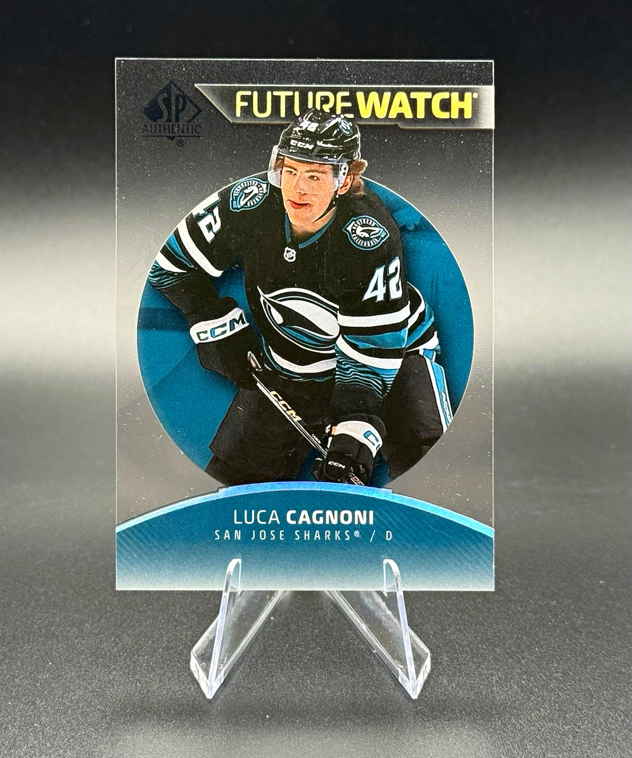 2025-26 SP Authentic Luca Cagnoni Future Watch Acetate SSP Rookie RC #125