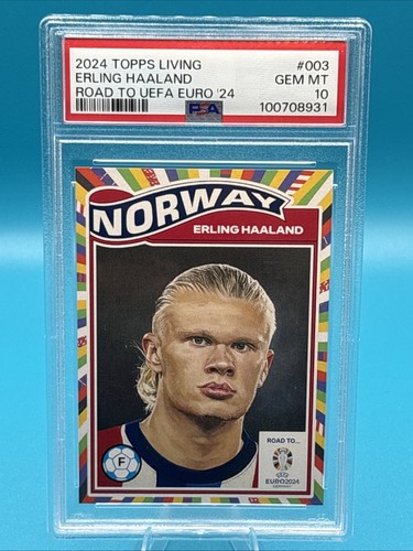 ERLING HAALAND * PSA 10 * 2024 TOPPS LIVING ROAD to UEFA EURO NORWAY CARD #3