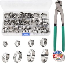 Single Ear Hose Clamps, Oetiker Clamps, 92Pcs 6.0mm-22.6mm Crimp Pipe Clamps As