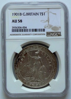 Großbritannien Trade Dollar 1901, Silber, NGC AU 58 - Bild 1 von 2