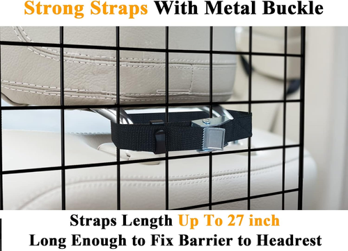 38-66.5 Inches Dog Car Barrier for Suvs, Van, Vehicles, Adjustable Large Pet Bar - Picture 5 of 12