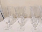 6 Pc Set Tiffin Franciscan Baroque Gray Cut MCM Crystal Iced Tea Glasses 7 1/4"