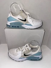 Women's Nike Air Max Excee Shoes – White, Beige & Light Blue|  Size 9.5