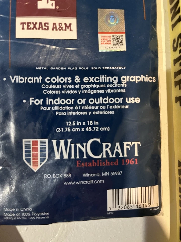 NCAA Texas A&M Garden Flag Dos Caras 12.5x18" MSP $15 Producto Licenciado Colegial Foto 4 de 4