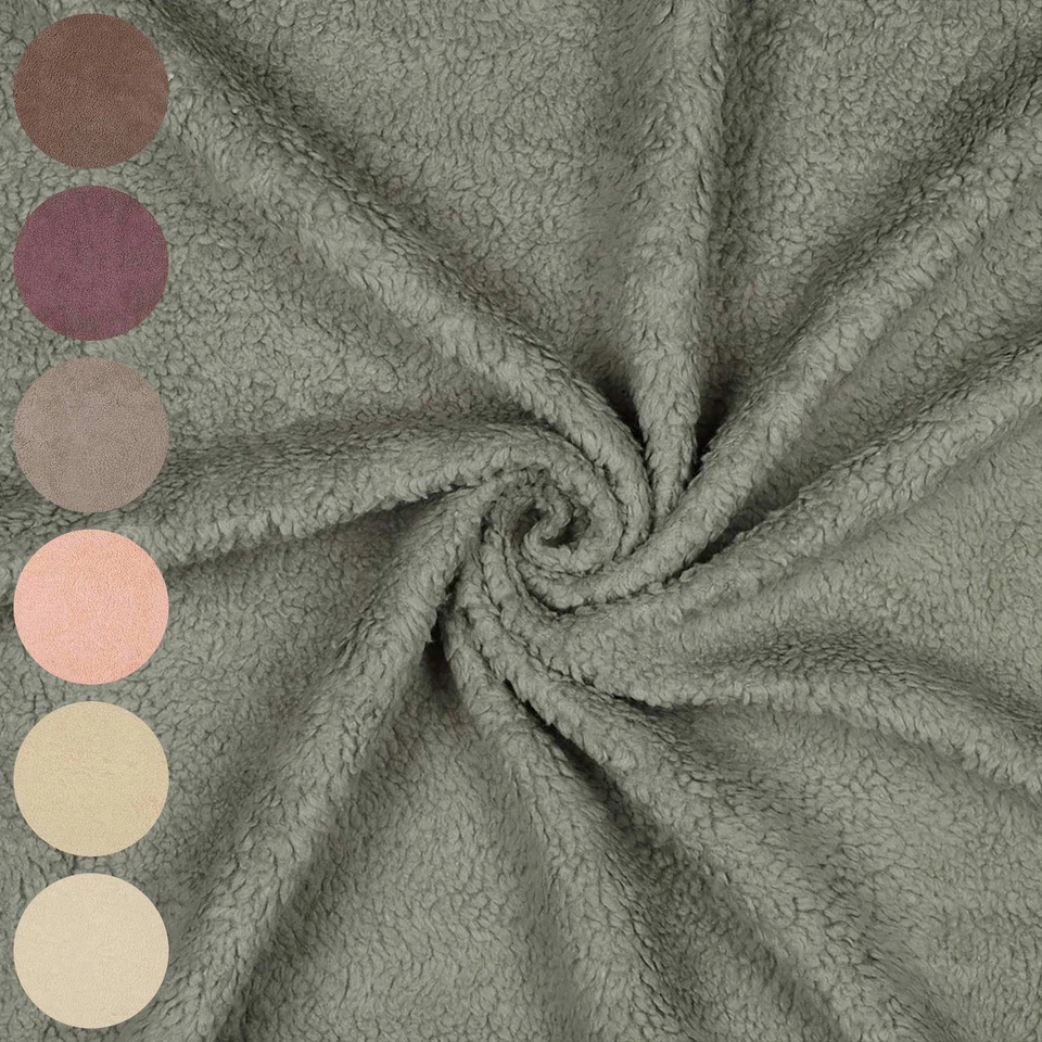 MADDMA Teddystoff Baumwollfleece ab 0,5 x 1,6m Teddyplüsch Plüschstoff 300g/qm 7 Farben