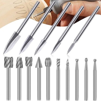 Holzfräser Set 15tlg HSS Gravur Fräser Schnitzen Messer für Dremel Werkzeuge