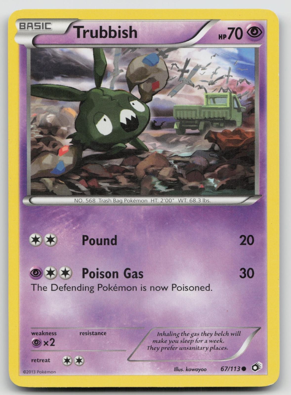 Trubbish 67/113 Legendary Treasures Pokemon NM Common