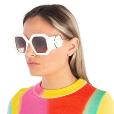 Philipp Plein Brown Gradient Geometric Ladies Sunglasses SPP067 09ZQ 54