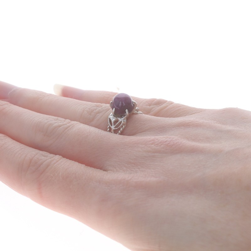 Sterling Silver Star Ruby Solitaire Ring - 925 Ro… - image 5