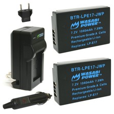 Wasabi Power Battery 2-Pack and Charger for Canon LP-E17
