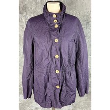 Coldwater Creek Purple Cotton Blend High Collar Jacket sz XL / 16 13167 