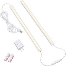 LED Under Cabinet Lighting, 2pcs x 12 Inch Dimmable, USB Plugin Under Counter...