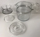 VTG Pyrex Glass Percolator Coffee Pot 7759-B-9 Cup-Missing Top Strainer Cover