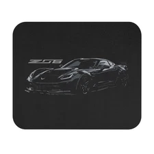 C7 Corvette Z06 Mouse Pad – Black Sports Car Desk Mat