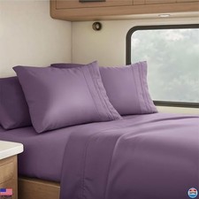 Clara Clark 6-Piece RV Queen Sheet Set - Super Soft Bedding in Eggplant Purple