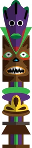 Tiki Totems Polynesian Culture Self Adhesive Vinyl Sticker