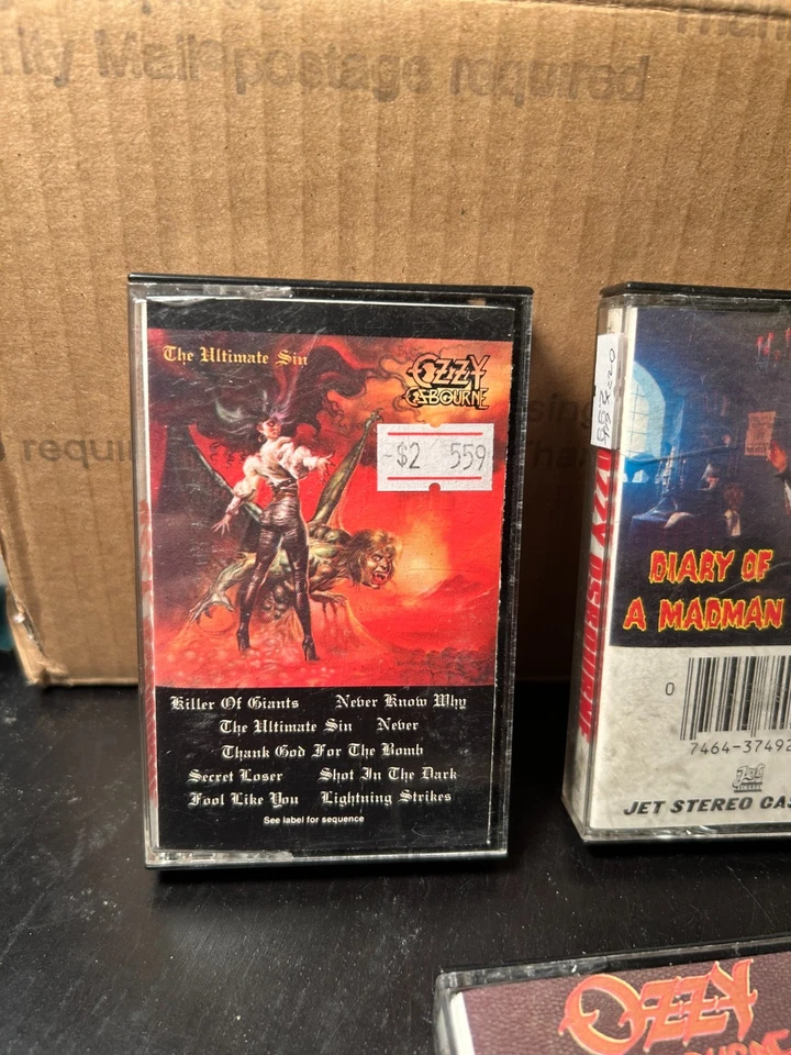Ozzy Osbourne Cassette Tape Lot Diary of a Madman Ultimate Sin No Rest METAL - Image 2 of 4