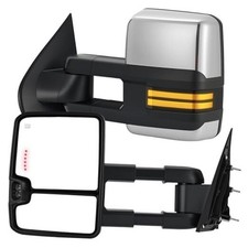 Tow Mirrors Compatible with 2014 2014-2018 Chevy Silverado GMC Sierra-Chrome