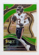 2023 Panini Select Tyler Scott Neon Green Prizm Die-Cut /499 #210 Chicago Bears