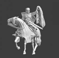 Northern Crusades Miniatures Medieval Mounted Crusader Knight w/ Enemy Banner 3D