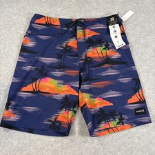 Hurley Swim Trunks 9" Inseam/ 20" Outseam 30 Waist - Blue tropical Print