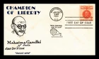 DR JIM STAMPS US COVER MAHATMA GANDHI CHAMPION OF LIBERTY FDC DIAMOND CACHET