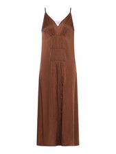 PRADA TOBACCO Satin Crepe Dress New & Authentic