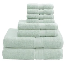 Premium Luxury SILVADUR 800GSM Bath Towel Set of 8, 100% Cotton Color- Seafoam 