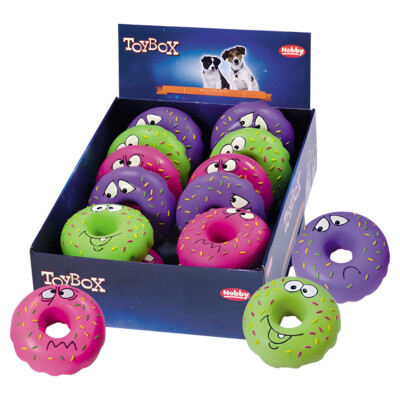 Nobby Hundespielzeug Donut mit Gesicht 12 cm Latex Squeaker fr Hunde |  eBay.de