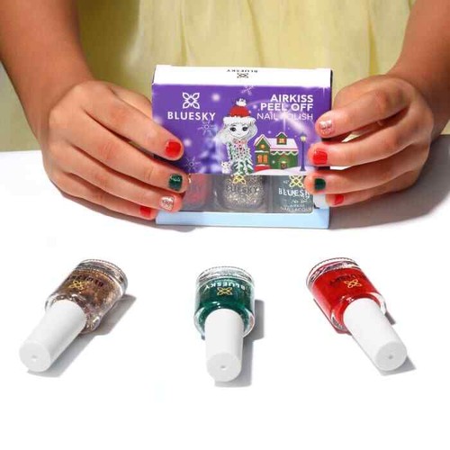 Bluesky Water-Based Kids Christmas Glitters Nail Polish Set x 3 5ml Polish - Picture 3 of 11