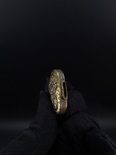 Dragón de oro japonés Fuchi y Kashira para Wakziashi, período Edo antiguo B098 - Imagen 5 de 14