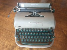 Remington Rand 1950s Quiet Riter  Industrial Typewriter W/ Green Keys & Case thumbnail