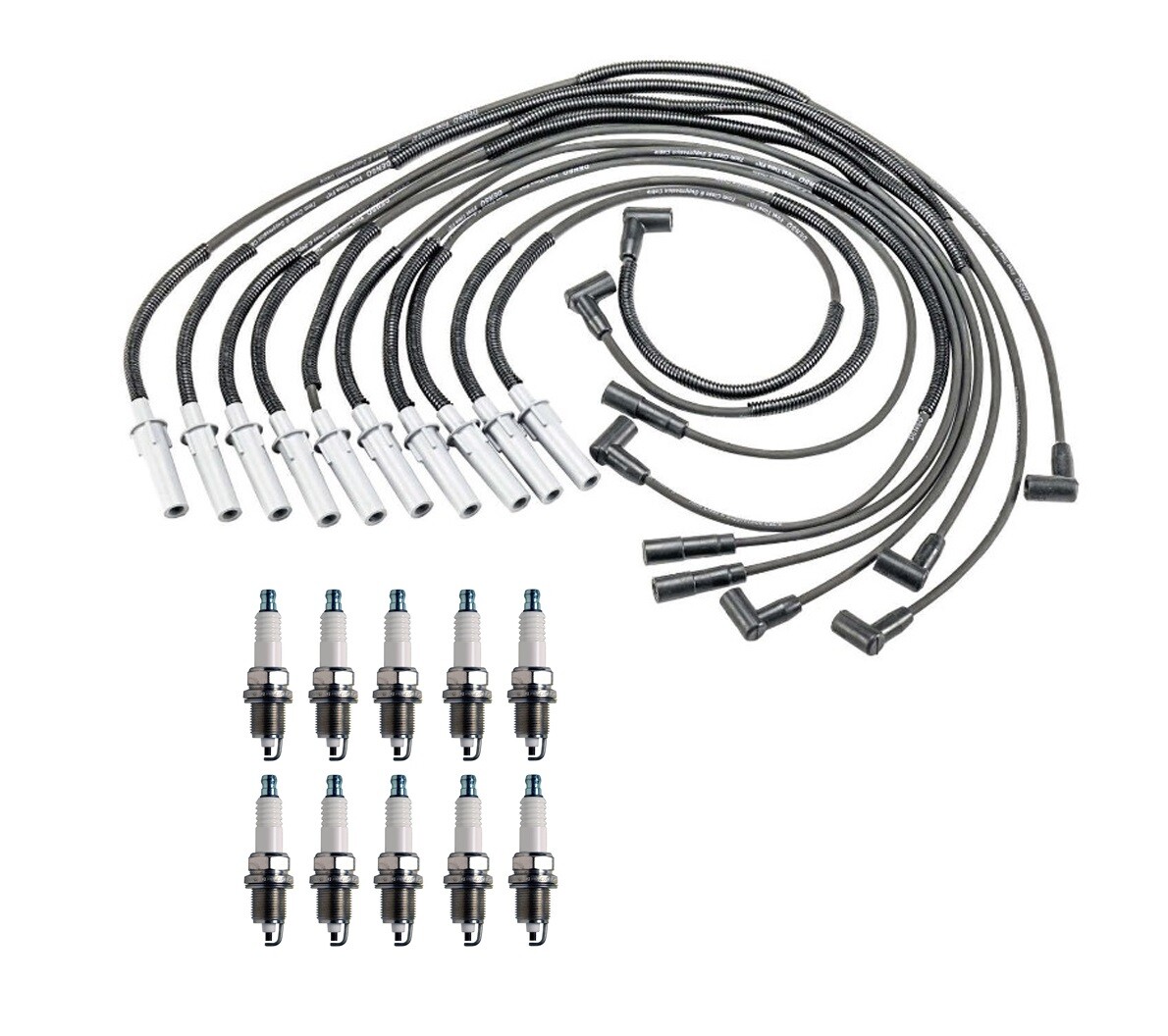 Denso Wire Set 7mm  10 Iridium Power Spark Plug 0.035 Kit For Dodge 8.3L V10