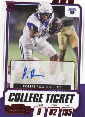Robert Rochell Sign Robert Rochell 2021 Contenders Draft Picks Red College Ticket Auto #241 ...