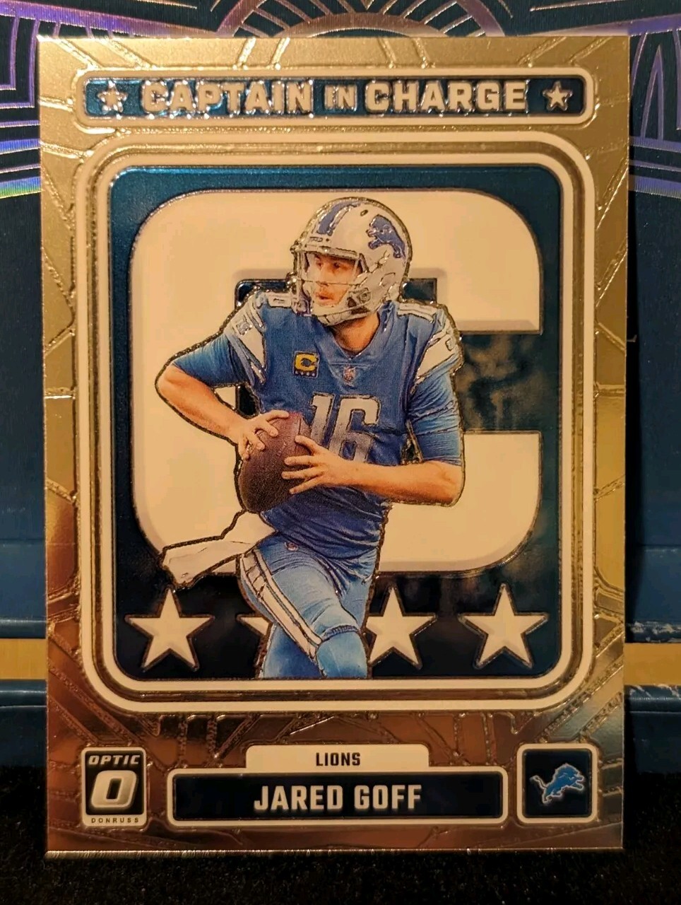 2023 Panini Donruss Optic Jared Goff Captain In Charge - SP - Lions - #CC-JG