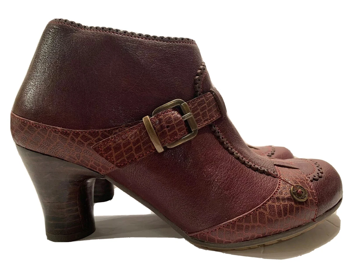 Max s Footwear Boutique Cobbler Gold Button Burgundy Leather