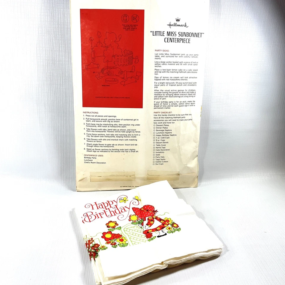 Vintage Hallmark DesignWare Paper Party Centerpieces Sesame Circus Sunbonnet 3pc - Image 4 of 4