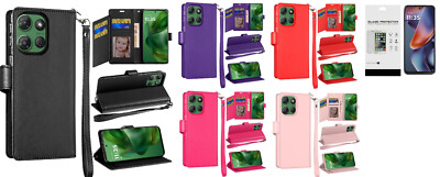 For Motorola Moto G Power 5G 2025 XT2515V Wallet Case Cover Tempered  Glass