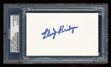 LLOYD BRIDGES SIGNED MINT INDEX CARD PSA/DNA SLABBED AUTOGRAPHED