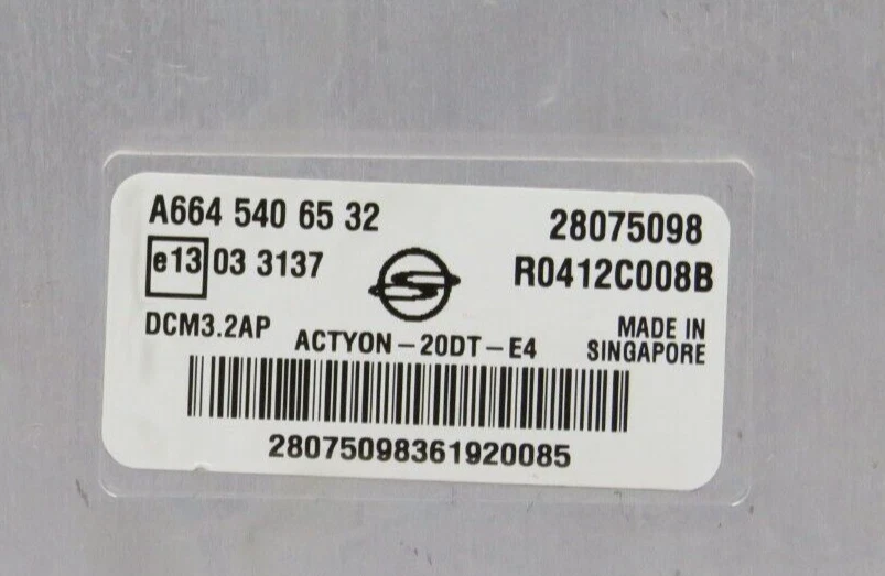 ⭐SSANGYONG ACTYON A6645406532 R0412C008B 28075098 DCM3.2AP Engine Control Unit⭐ - Image 4 of 4
