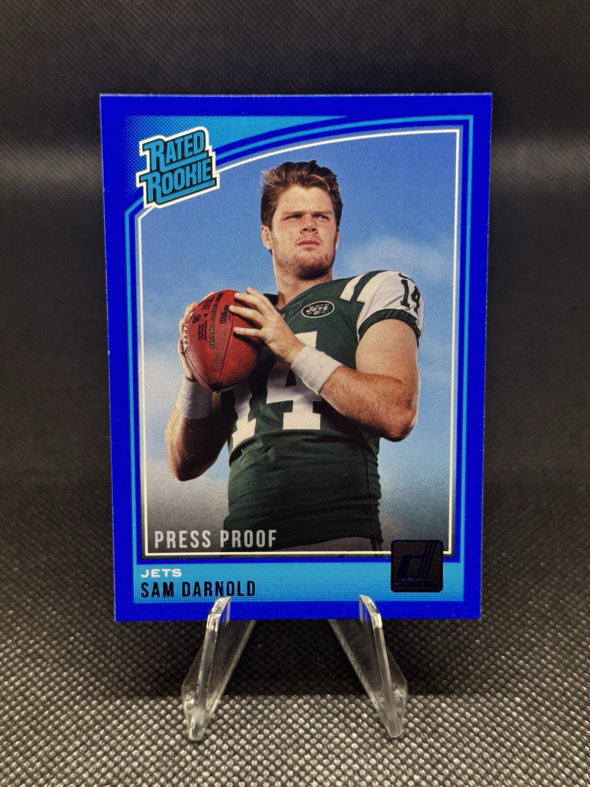 2018 Panini Donruss #301 Sam Darnold Rated Rookie Press Proof Blue RC Vikings