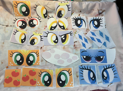 DIY Plush Eyes Iron-On Printed Handmade My Little Pony G4 Derpy Applejack Trixie
